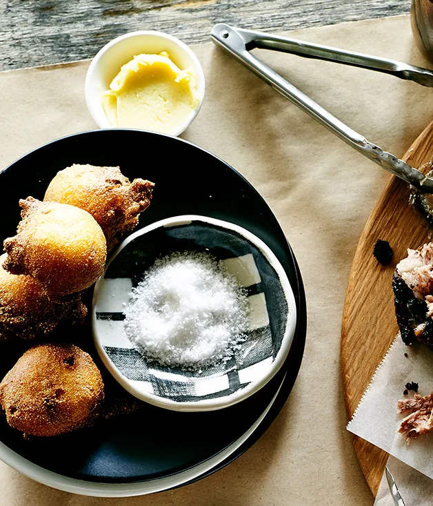 Hush puppies with maple butter