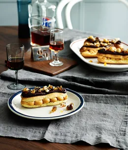 Salted caramel chocolate éclairs