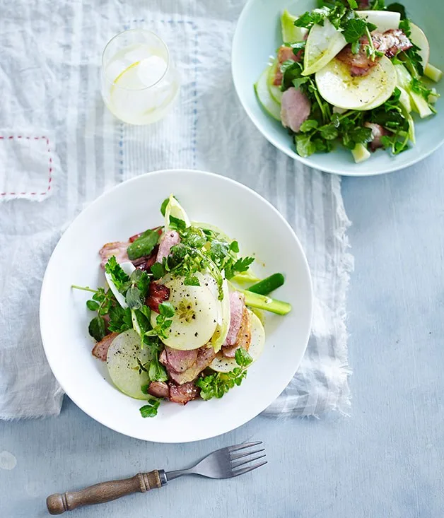 Pan-roasted duck with salad