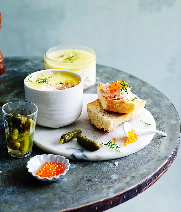 Potted trout with toasted baguette