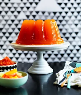 Mandarin and ruby grapefruit jelly, blood orange granita and citrus salad