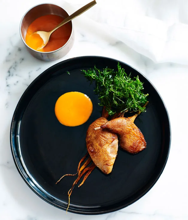 Redgate Farm quail with carrots and miso