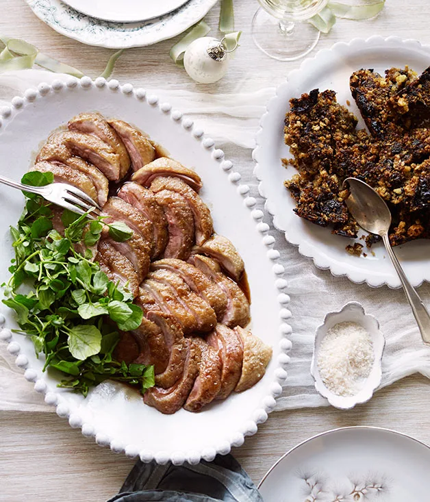 Sourdough, liver, prune, sage and onion stuffing