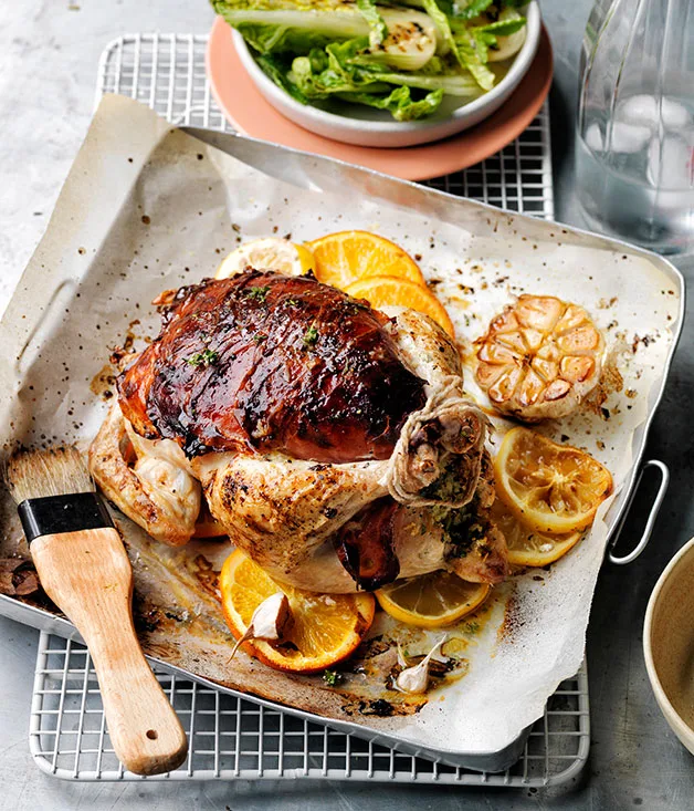 Pancetta-wrapped barbecue chicken