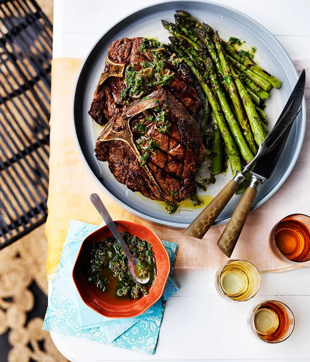 Bistecca Fiorentina with asparagus