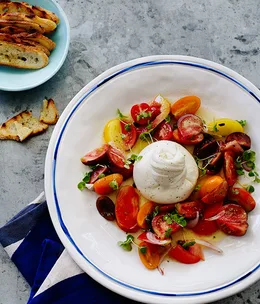 Mixed tomato salad with burrata