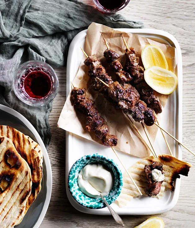 Arrosticini Abruzzese with piadine and aioli