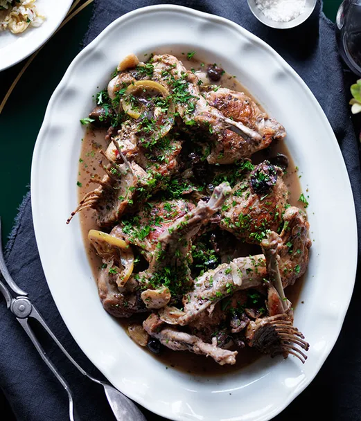 Braised rabbit with sauce pear&agrave;