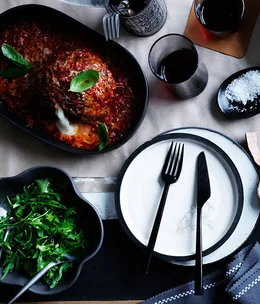 Giant meatballs stuffed with mozzarella