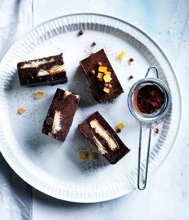 Chocolate-orange truffle slice
