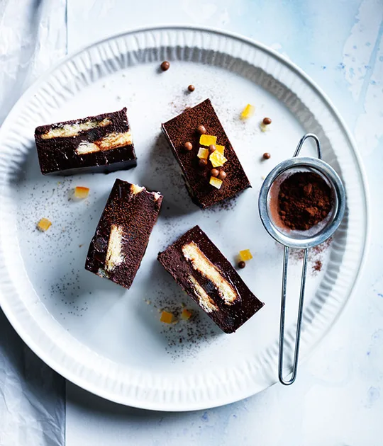 Chocolate-orange truffle slice recipe | Gourmet Traveller
