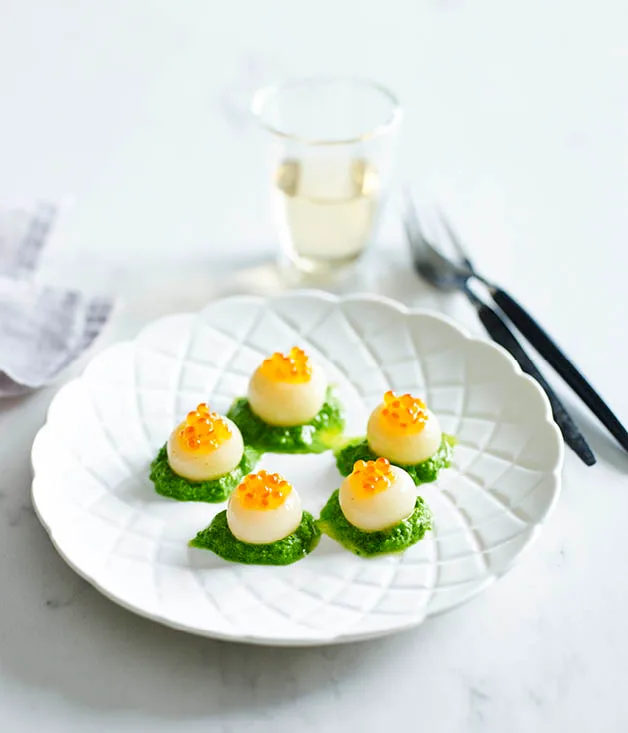 Turnip and brook trout roe