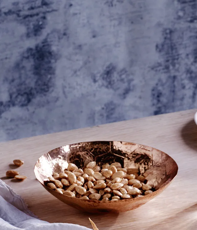 Salted almonds toasted in olive oil