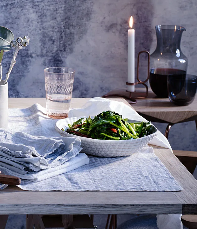 English spinach with cumin seeds