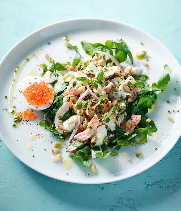 Hot-smoked trout and egg salad