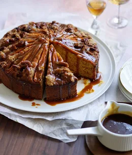 Buttermilk carrot cake with spiced caramel
