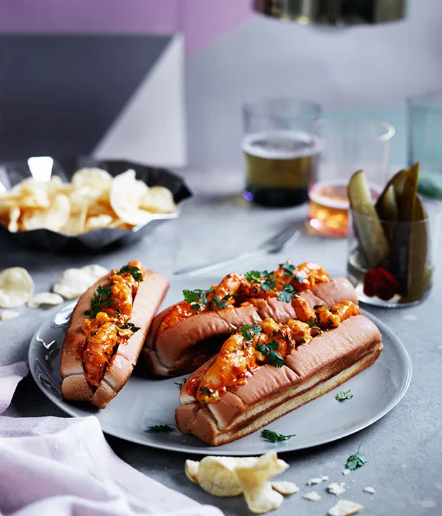 Prawn, corn slaw and chervil rolls