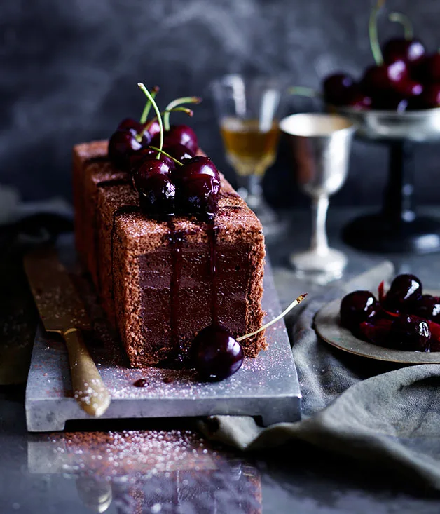 Chocolate-cherry marquise