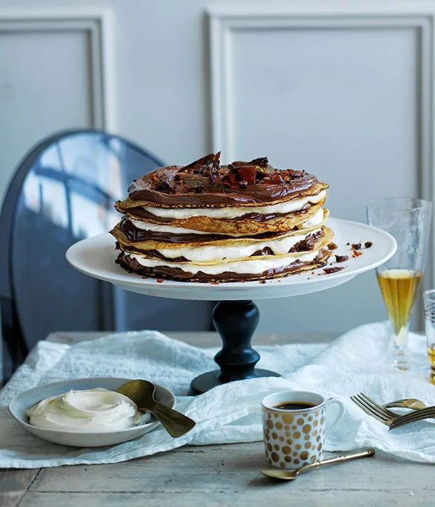 Chocolate coffee crepe cake