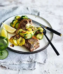 Lamb chops with squash trifolati