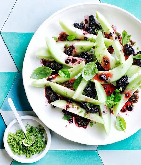 Honeydew, blackberry and basil recipe | Gourmet Traveller