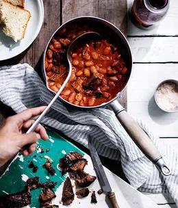 Southern barbecue beans with burnt ends