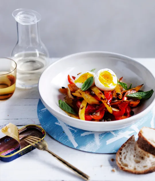 Gourmet Traveller Recipe for Peppers and Eggs