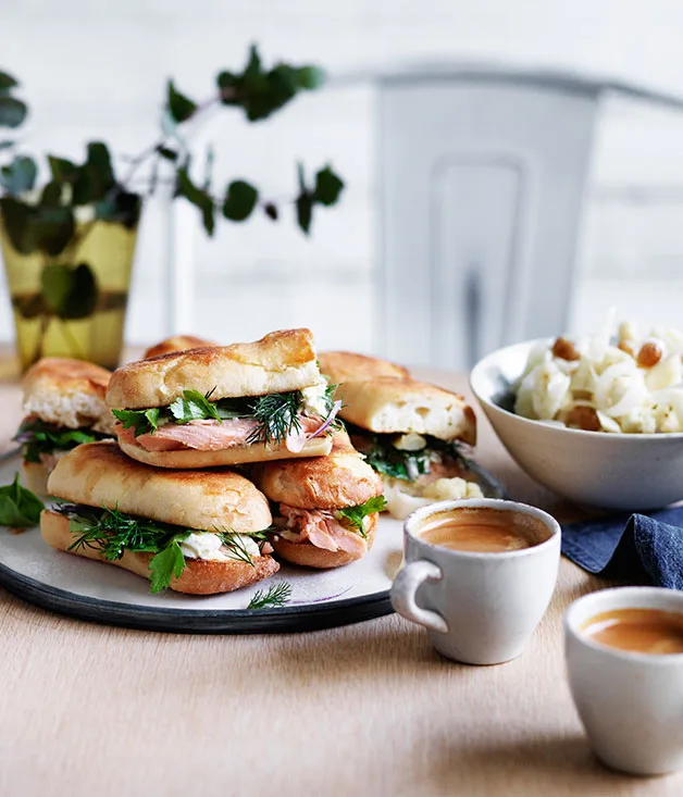 Smoked trout and pickled cauliflower rolls