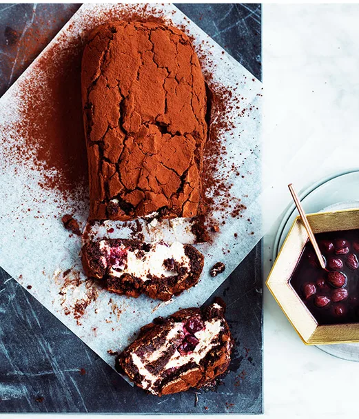 Black Forest chocolate roulade