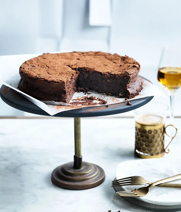 Flourless chocolate, hazelnut and buttermilk cake