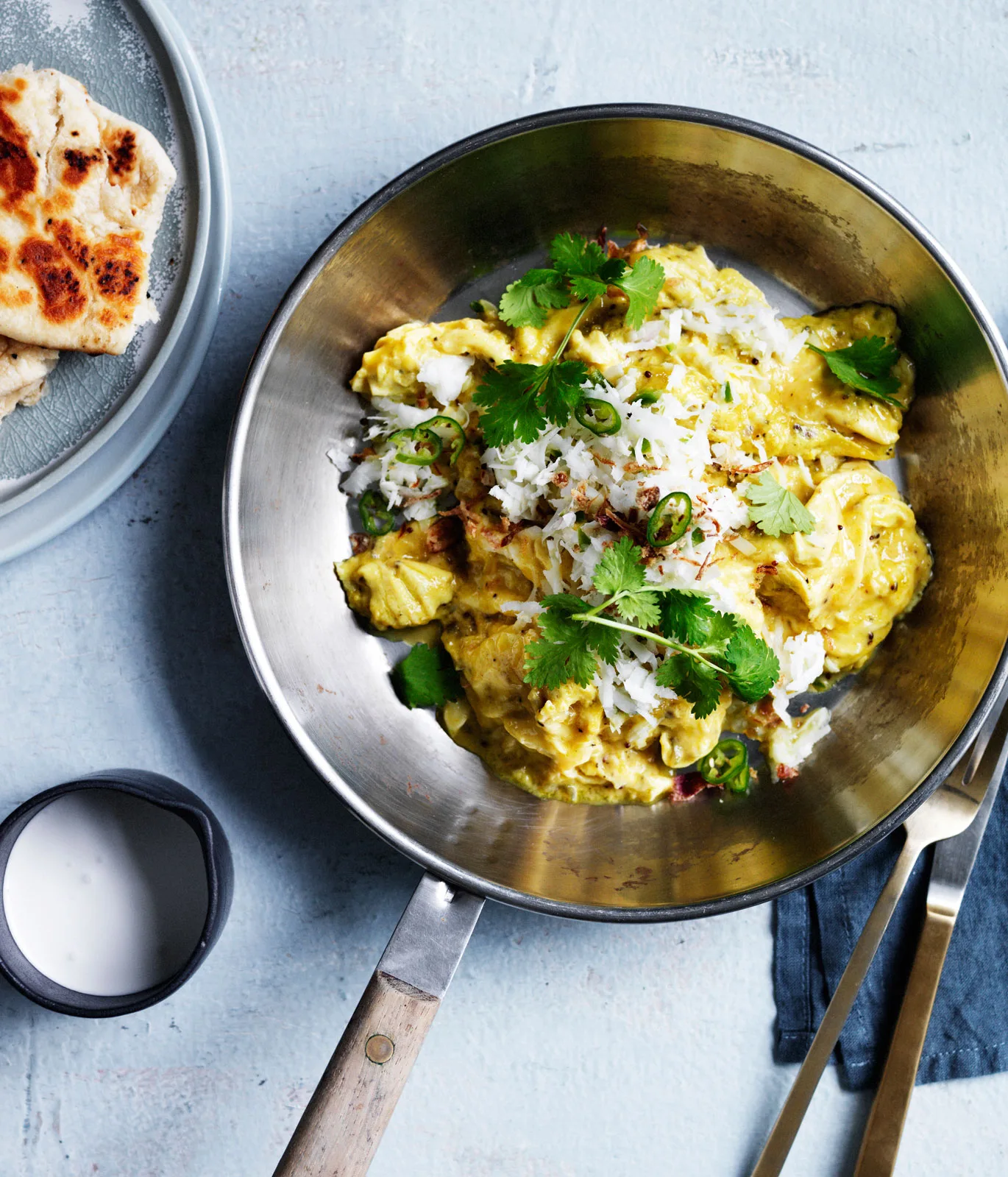 Indian-style scrambled eggs with green chilli and coconut