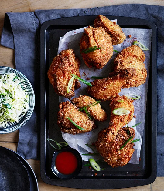 Quick-brined fried polenta chicken | Gourmet Traveller