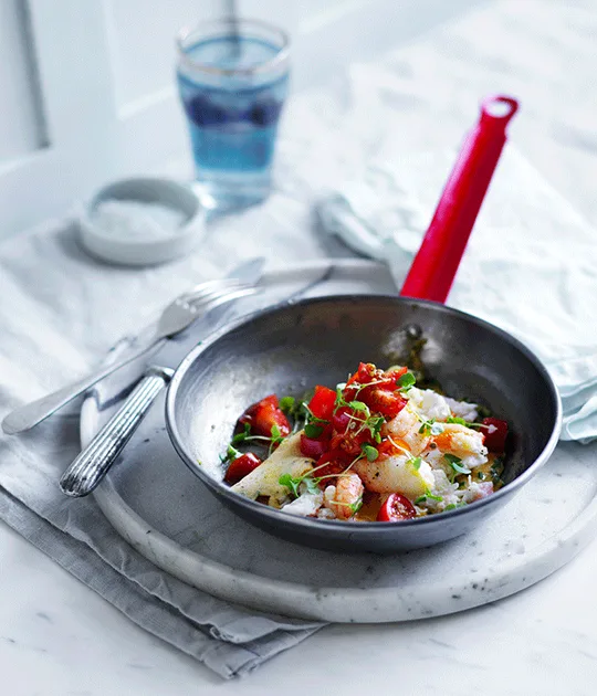 Crab omelette with sauce vierge recipe | Gourmet Traveller