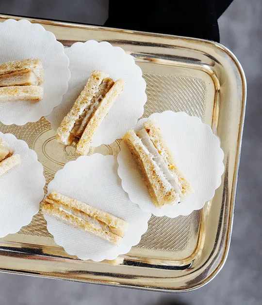 Smoked eel tea sandwiches recipe | Gourmet Traveller