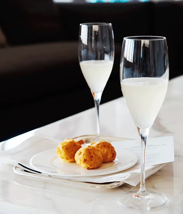 Mustard and cheddar gougères