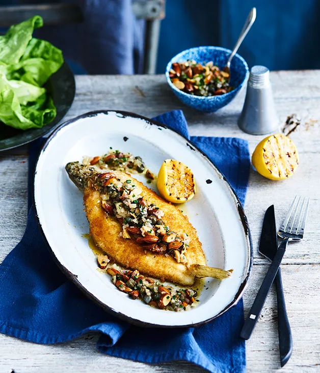 Buvette's butterflied sand whiting with herb and almond butter