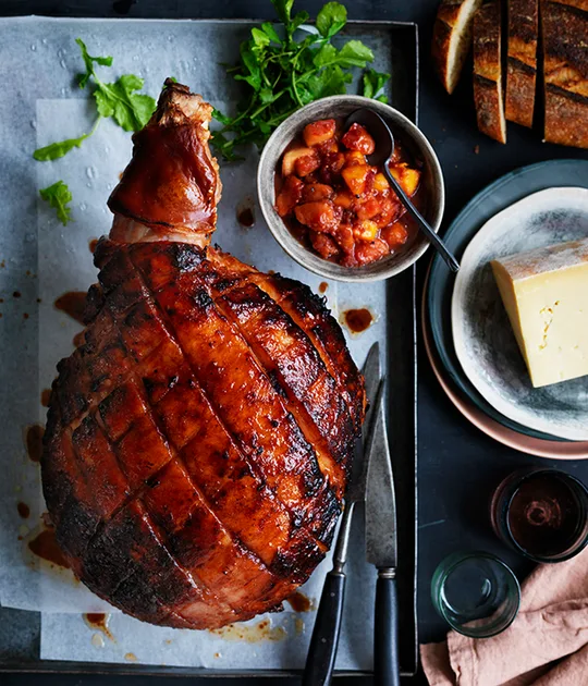 Peach and Bourbon-Glazed Ham Recipe | Gourmet Traveller