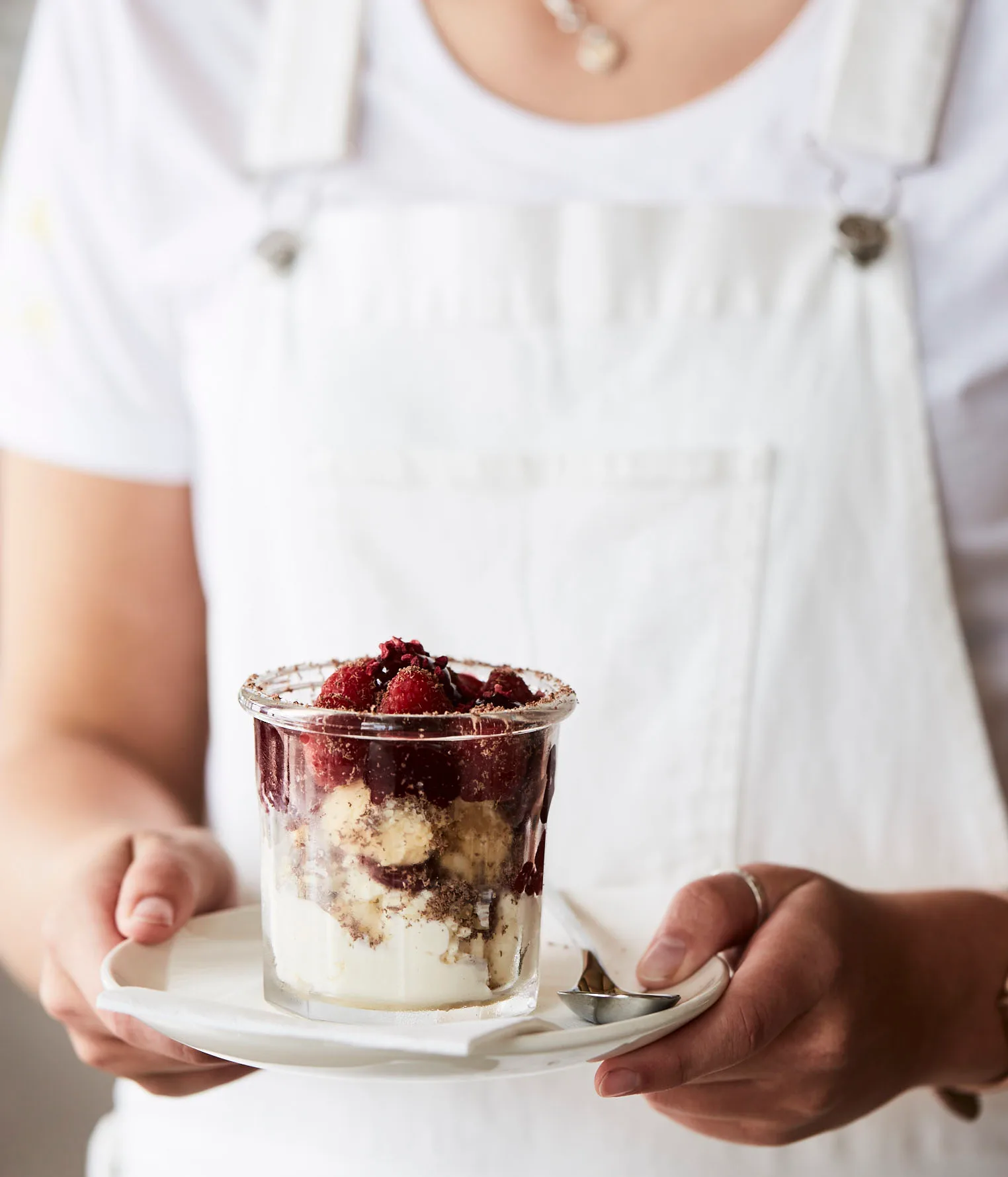 Pontoon's raspberry jelly, chocolate and vanilla ice-cream