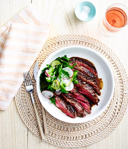 The Resident’s charcoal-grilled skirt steak with parsley salad