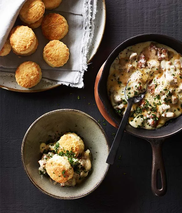 Southern-style biscuits with sawmill gravy recipe