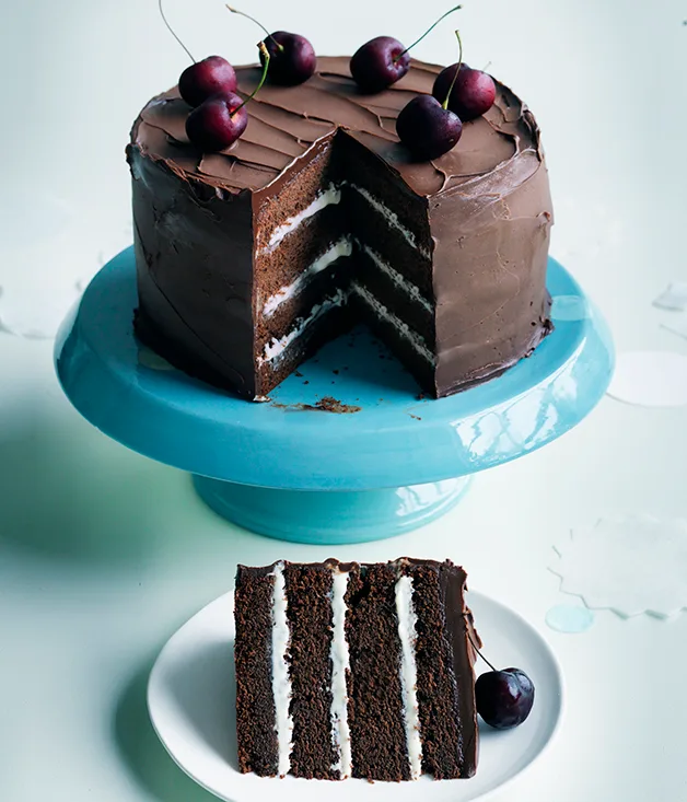 Fudgy chocolate-cherry cake