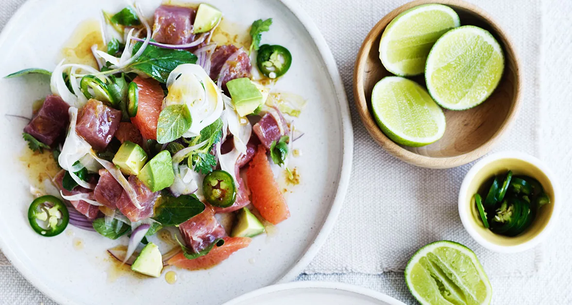 Mexican Tuna Salad with Grapefruit & Avocado Recipe