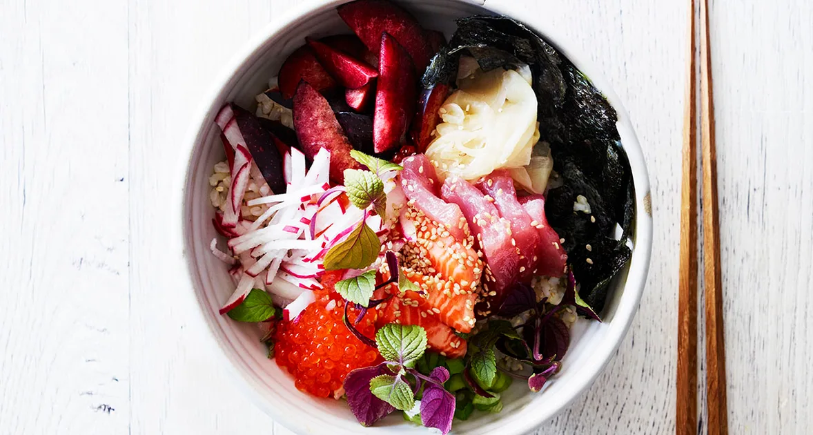Brown rice chirashi zushi recipe | Gourmet Traveller