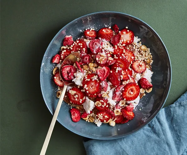 Buckwheat pancakes with strawberries