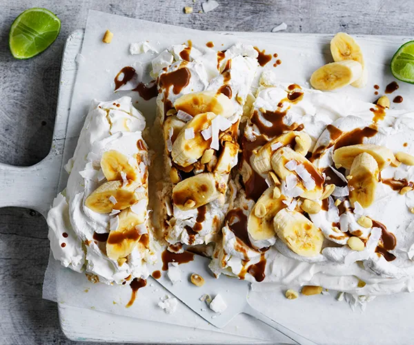 Coconut-caramel pavlova