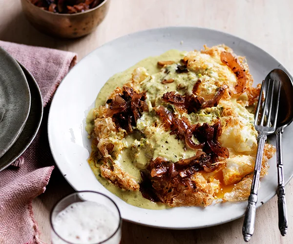 O Tama Carey's fried eggs with seeni sambol, coconut and turmeric