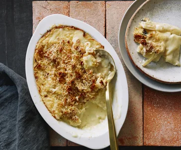 Silverbeet stalk gratin