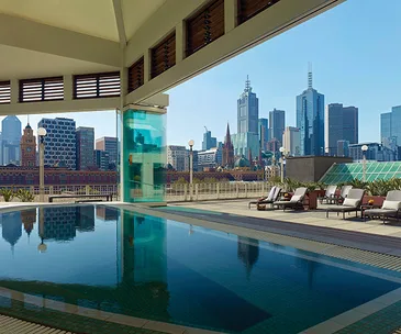 Pool and terrace at The Langham