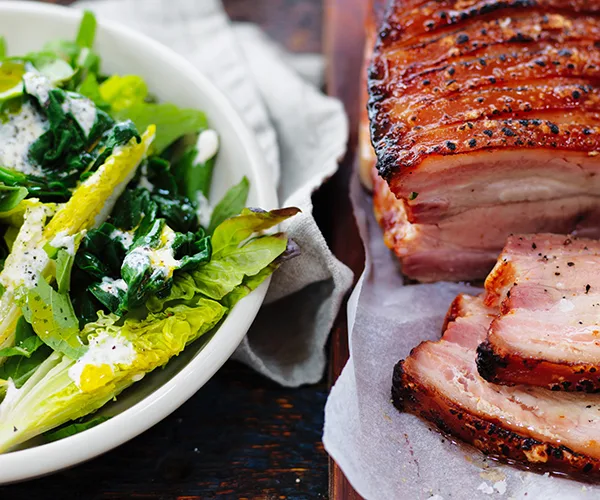 Spring-green salad with buttermilk dressing