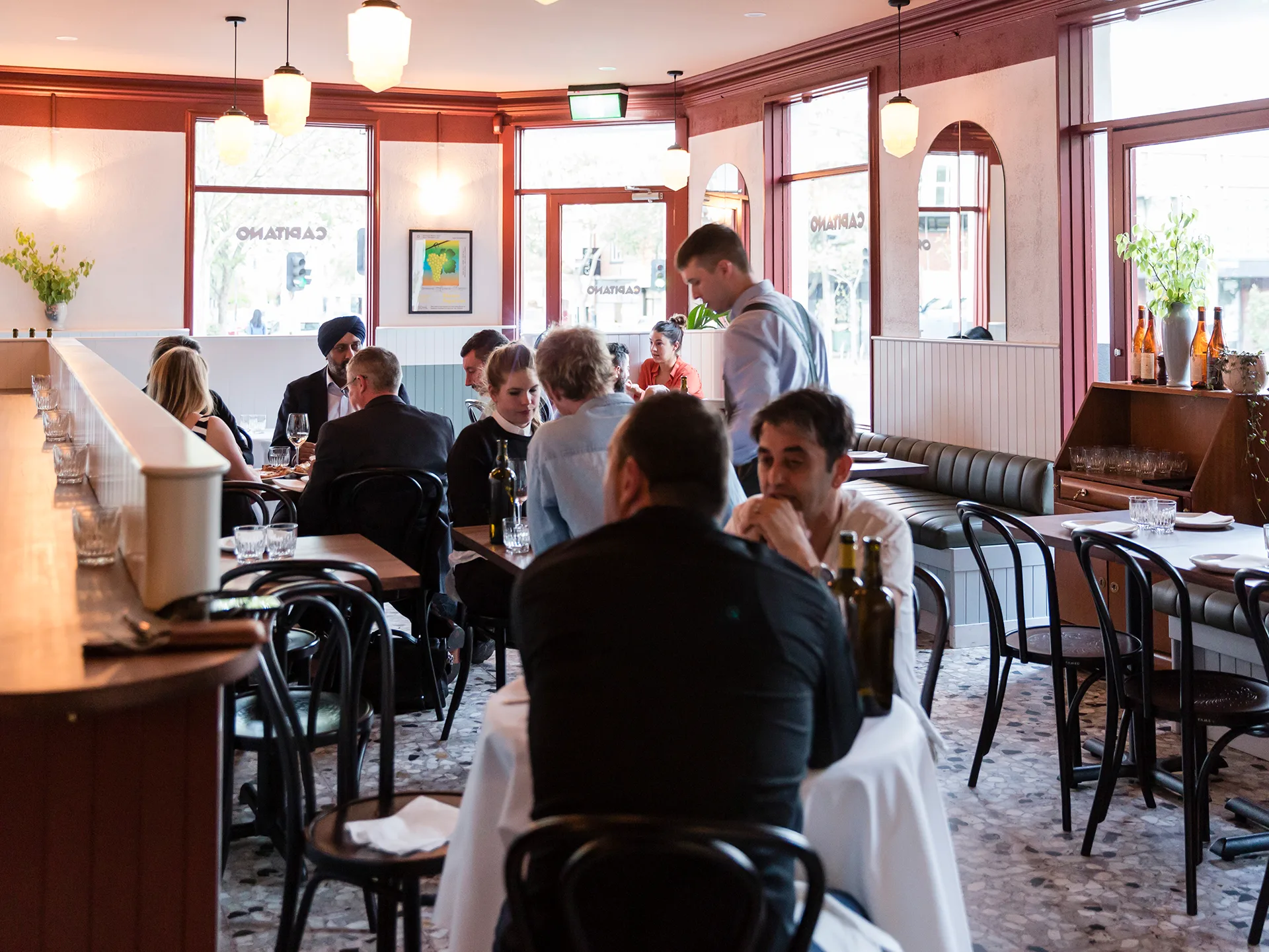 The dining room at Capitano, the new Italian restaurant in Carlton from the Bar Liberty team